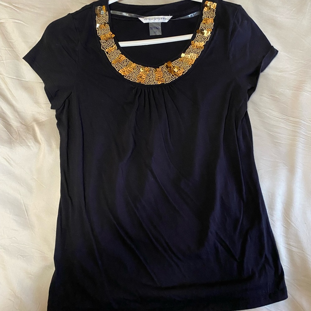 Embellished Black Top